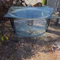 Baby Bed And Gray Wooden Frame  TV GLASS TABLE
