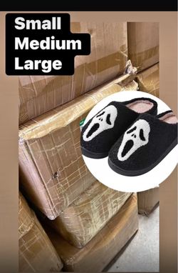 Ghost Face Fuzzy Slippers