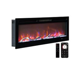 50" Electric Fireplace Wall Mounted/Recessed w/WiFi&Alexa, 3D Flame
12 LED Effects, 13 Carbon-bed Lights, 0.5-12h Timer, Child Lock, 5 Speeds Flame, 9