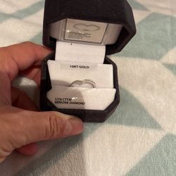 Ring Size 7 Genuine Diamond White gold 10 It