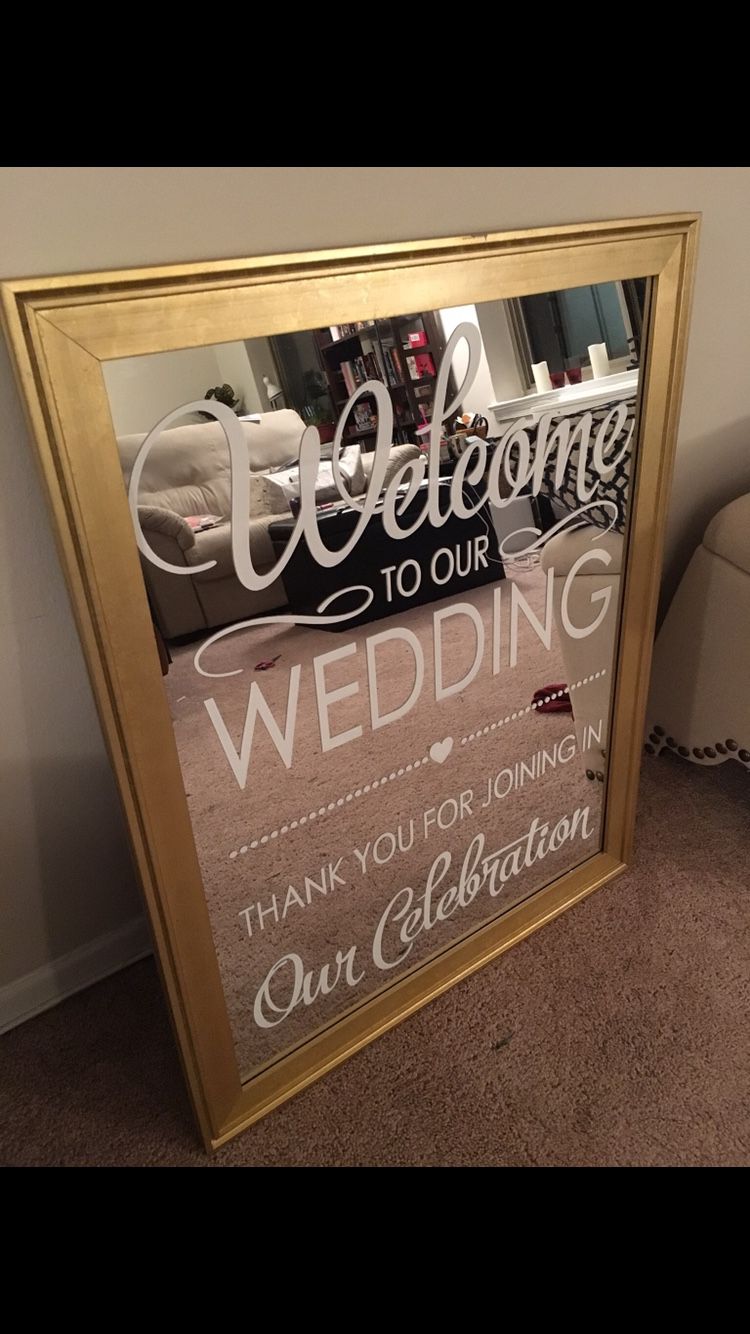 Welcome to Our Wedding Mirror Sign