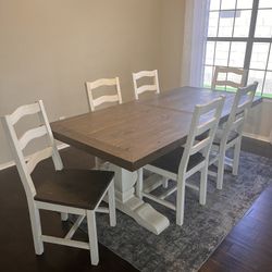 Rustic Farmhouse Table and Chairs From Living Spaces
