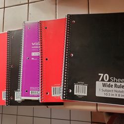 6 Wide Ruled Notebook 70 Sheets