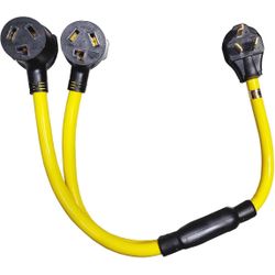 3 Prong Dryer Y Splitter 2.9 FT, NEMA 10-30P Male to Two 10-30R Female, 30 Amp 250 Volt Y Adapter Cord for Dryer Outlet and Level 2 EV Charging