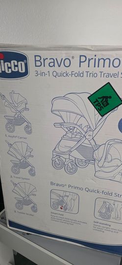 Bravo primo  3in1 quick fold stroller  $175