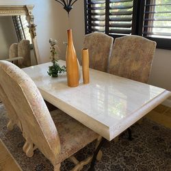 Kreiss Limestone Dinning Room w/ Six Chairs