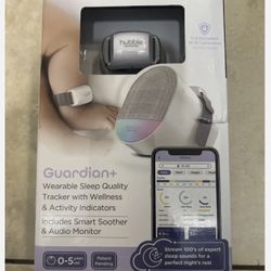 Hubble guardian plus + wearable sleep tracker audio baby monitor bundle/lot pack