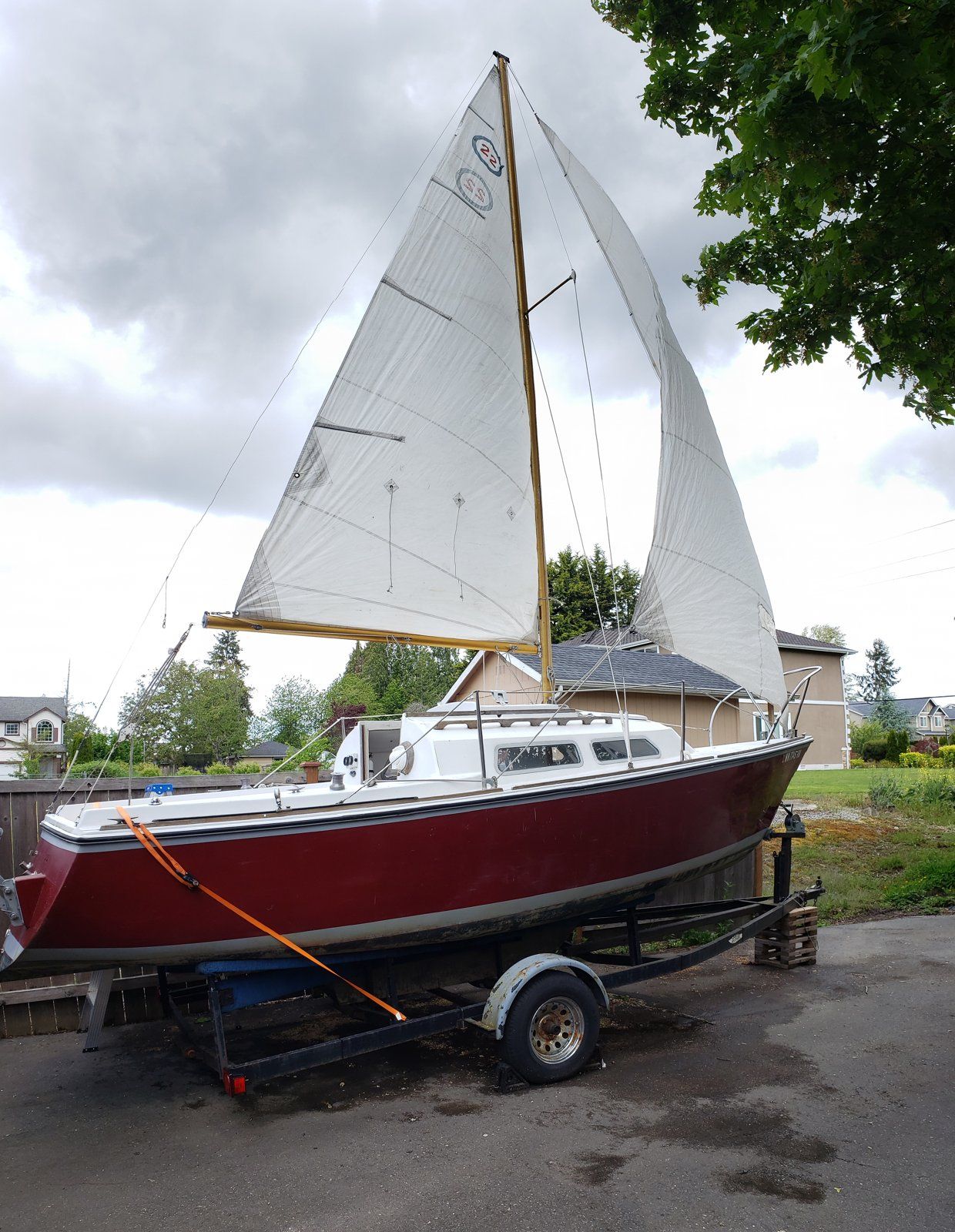 O'Day 22 Sailboat w/ 2014 Yamaha 9.9 Four Stroke & Trailer