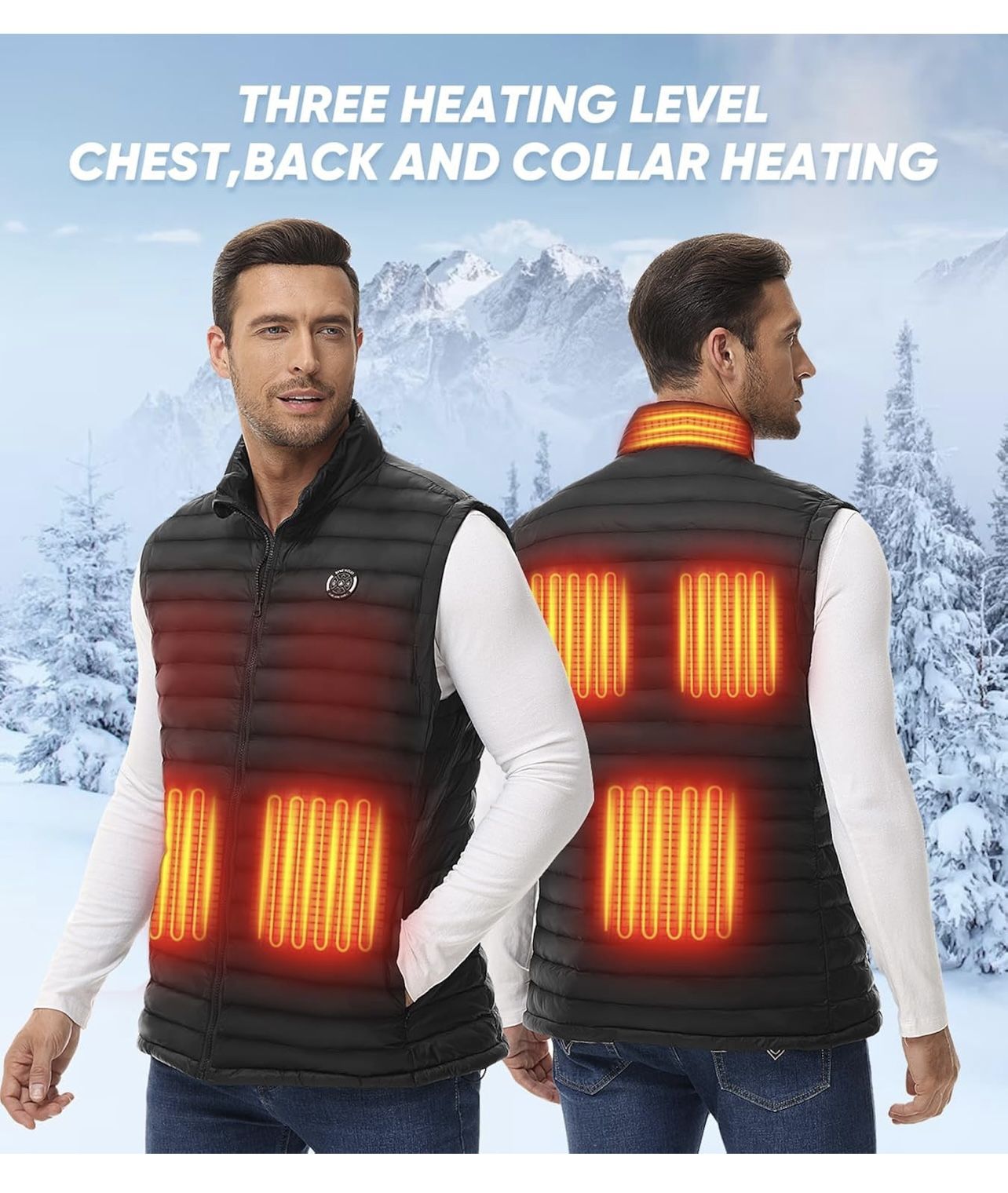 Heated Vest for Men with battery-black,M size-brand new