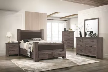 Brand New Grey 4pc Queen Bedroom Set (Available in Eastern King)