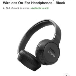 JBL Tune 660 Wireless Headphones Noise Cancelling Bluetooth On-Ear  - Black