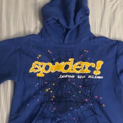 Sp5der Blue Hoodie