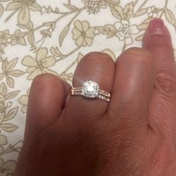 10k Rose Gold Wedding Band Set 