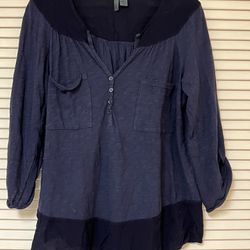 Anthropologie Left of Center Blue Top - Size Small - VGUC