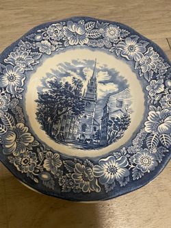 Blue liberty ironside bicentennial dish sets free