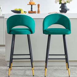 Bar Stools Set of 2, Velvet Bar - 26 Inch 