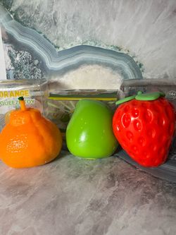 3 Crunchy Squishys Bundle – Orange, Mango & Strawberry – $14