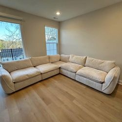 Modular Cream Boucle Sectional Sofa