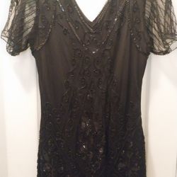 Black FLAPPER DRESS  Sz Lg