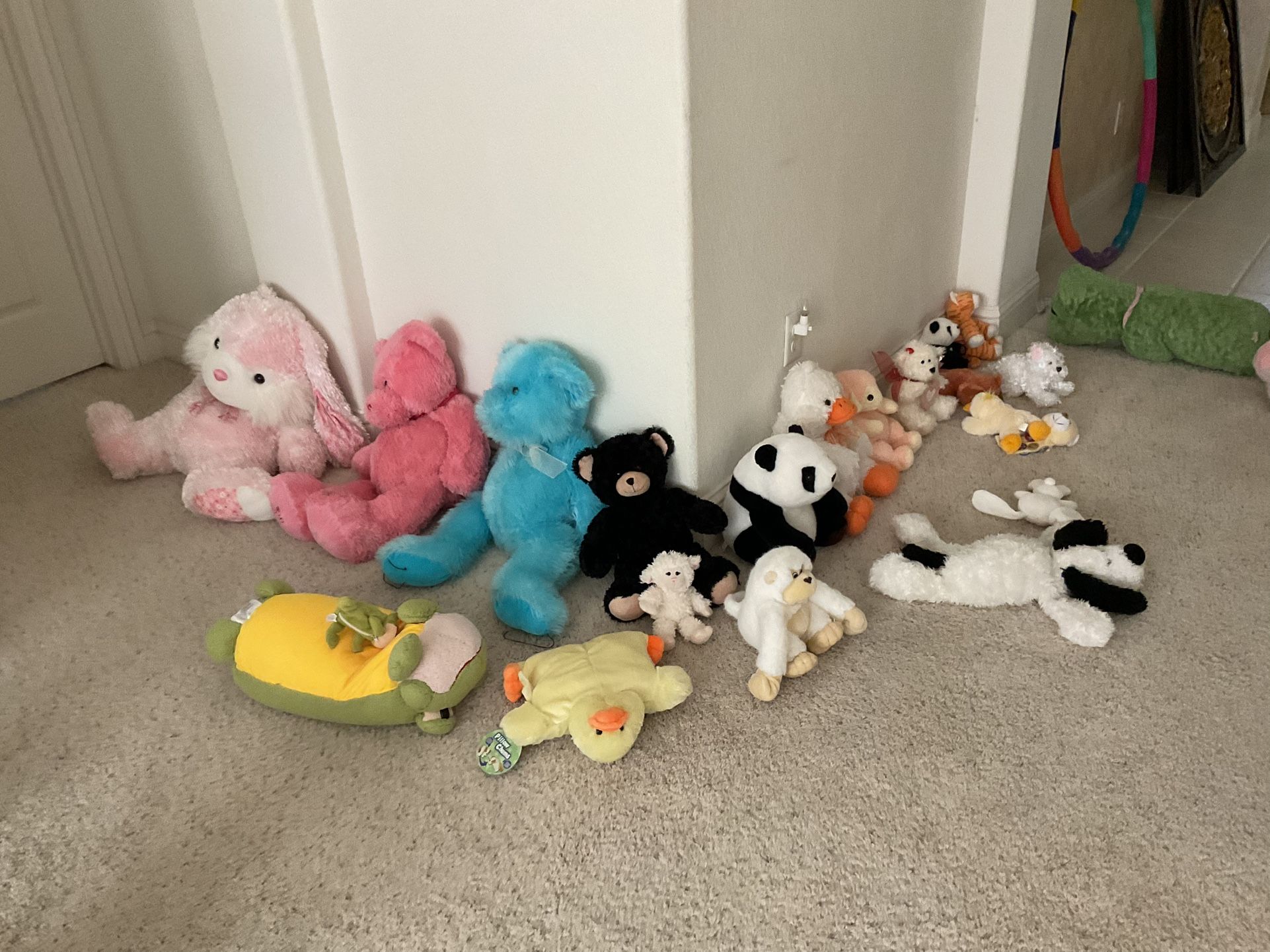 Stuff animals (large & small) - $45 for all