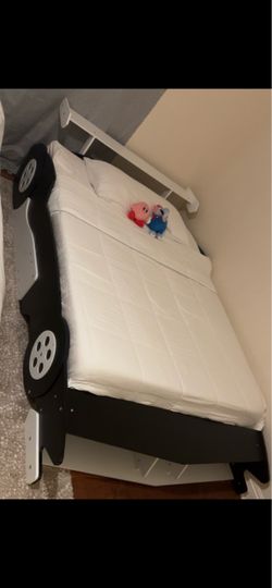 Full Size Race Car Bed Frame with Storage