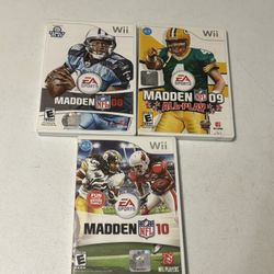 Nintendo Wii Madden NFL 08-10 games lot of 3