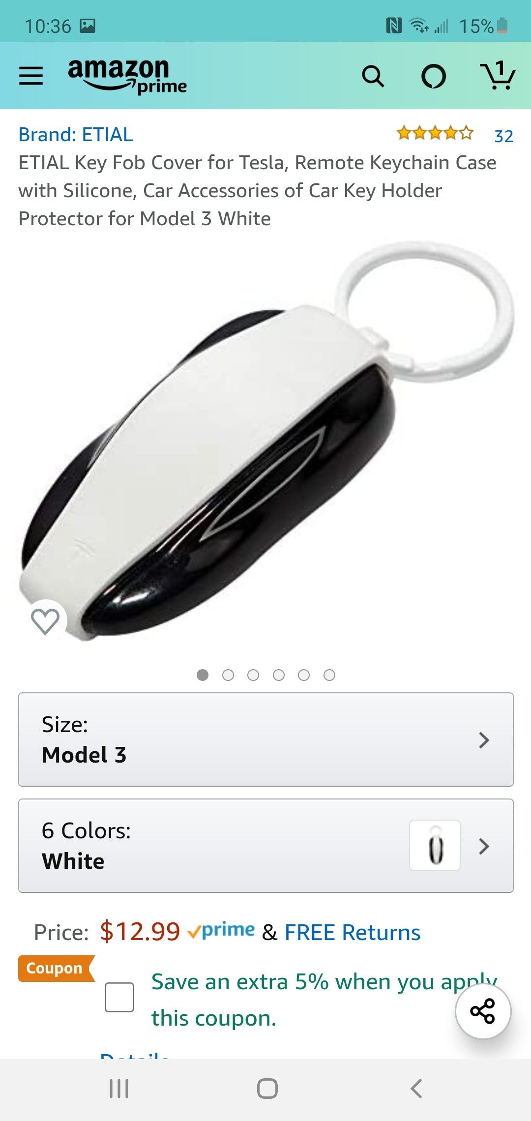 ETIAL Key Fob Cover for Tesla, Remote Keychain Case