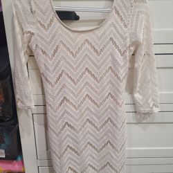 New. White, Lace Detailed, Mini Dress. 
