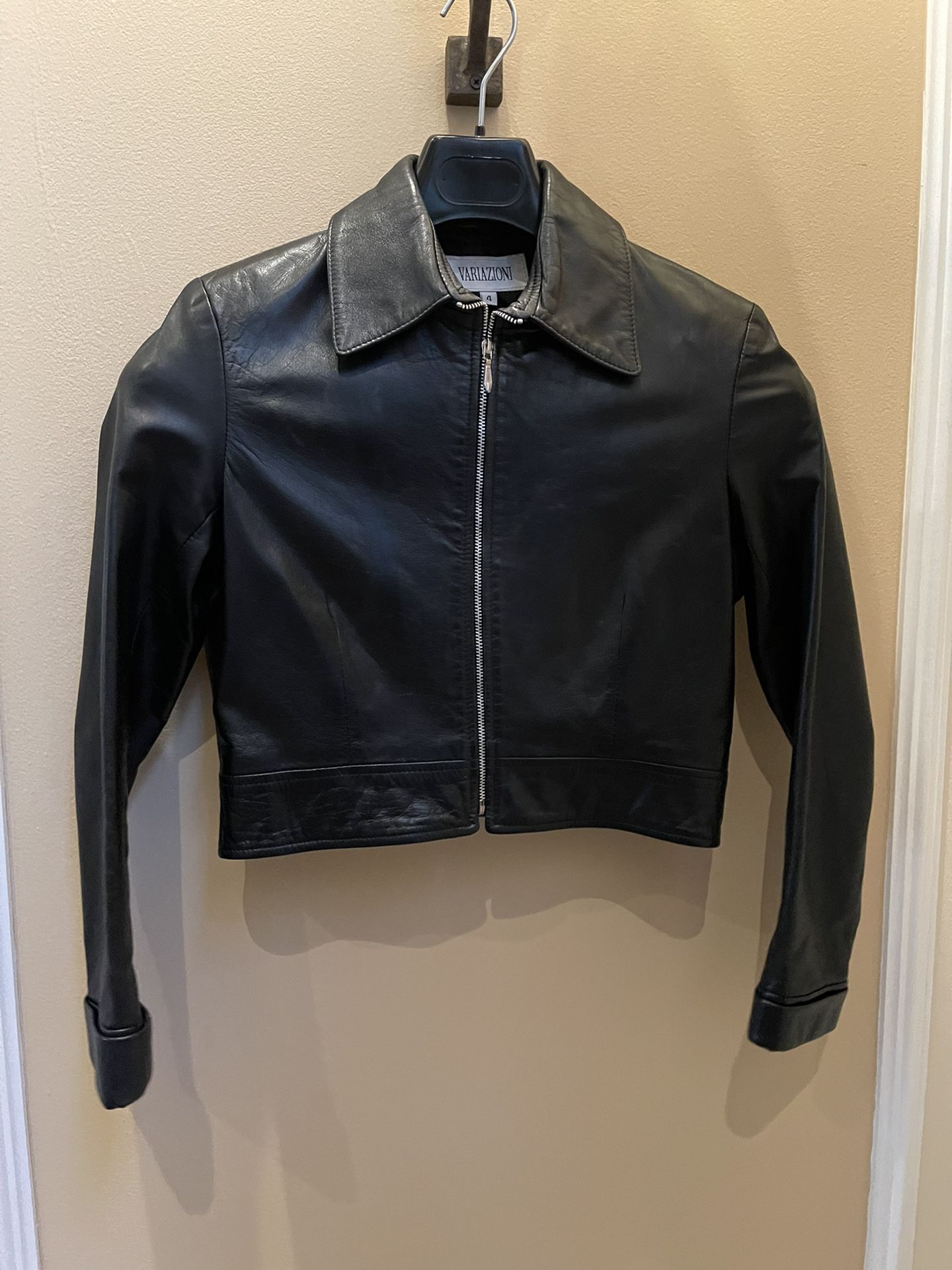 Black Leather Jacket  Size 4  
