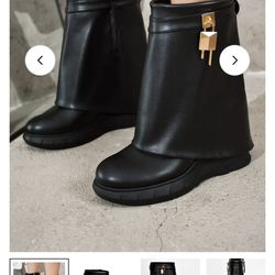 Cape Robbin Black Ankle Boots with Gold Accent New Size 6