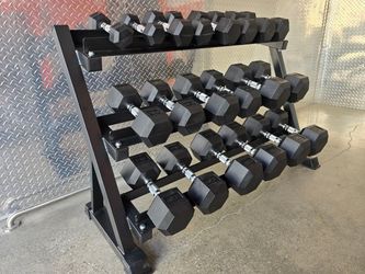 Hex dumbbells set of 5-50lb  550lb total weight