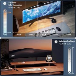 Quntis Monitor Light Bar with Remote, Fit for Curved Monitors/Camera Base, Eye-Care Computer Monitor Lamp, Auto-Dimming Dimmable Screen Light Bar, No 