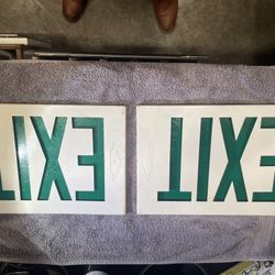 (2) Exit Signs - Green