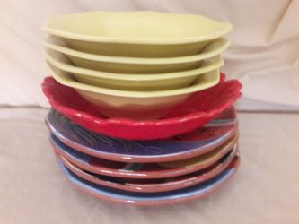 Set of 9 Dishes/ Bowls hawaiian tropical Decor, 7" to 8"