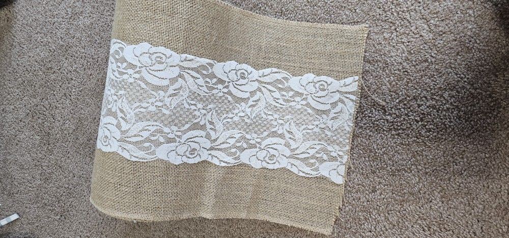 Burlap & Lace Table Runner