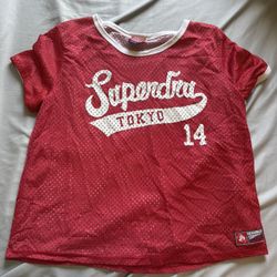 Superdry Red and White Reversible Unisex Jersey T-Shirt