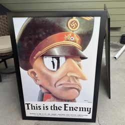 Atoch this is the enemy us italian world war 2 poster framed 49x35.5