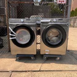 Samsung gas washer and dryer  brand new in box black stainless 1 year manufacture warranty