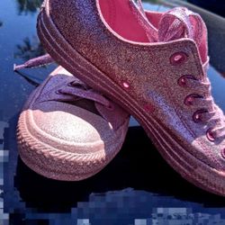 Pink All Glitter Converse