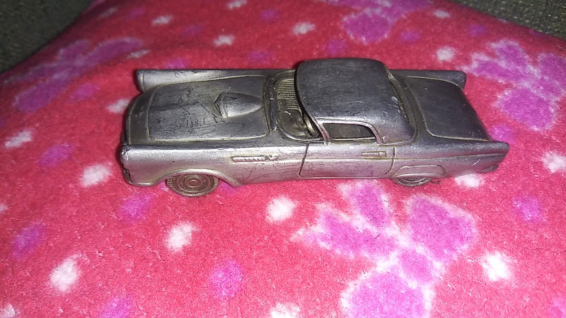 Vintage 1984 Avon Solid Pewter Car, 1955 Ford Thunderbird, 1:32 scale