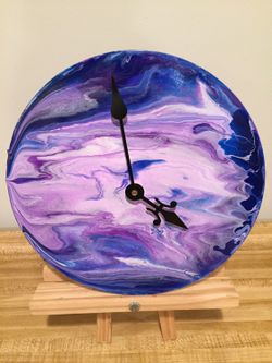 Acrylic painting wall clock, 10in.
