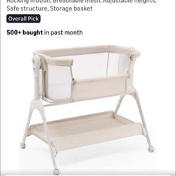 BLACK HARPPA BEDSIDE BABY BASSINET 