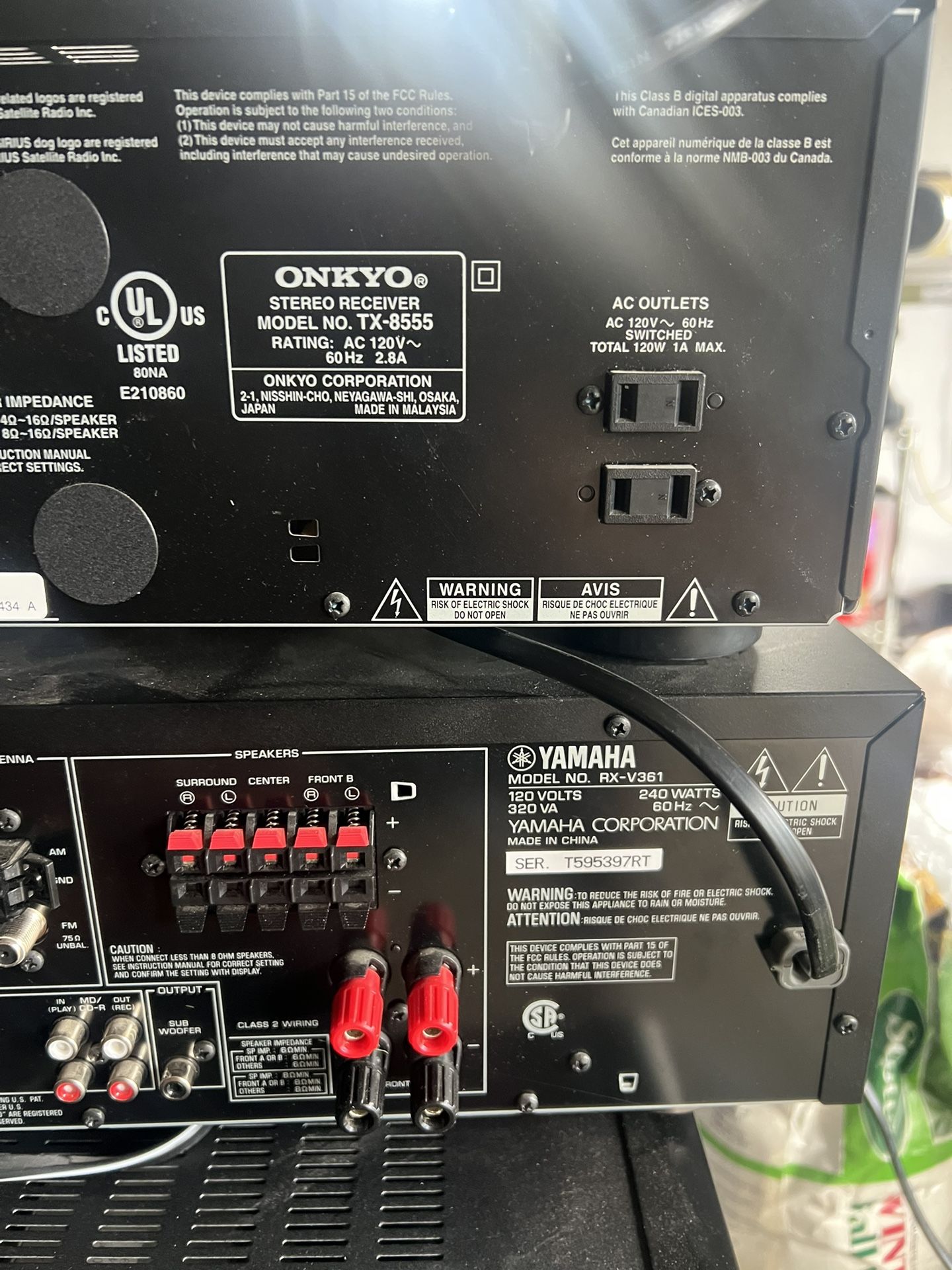 Stereo Receivers Onkyo And Yamaha
