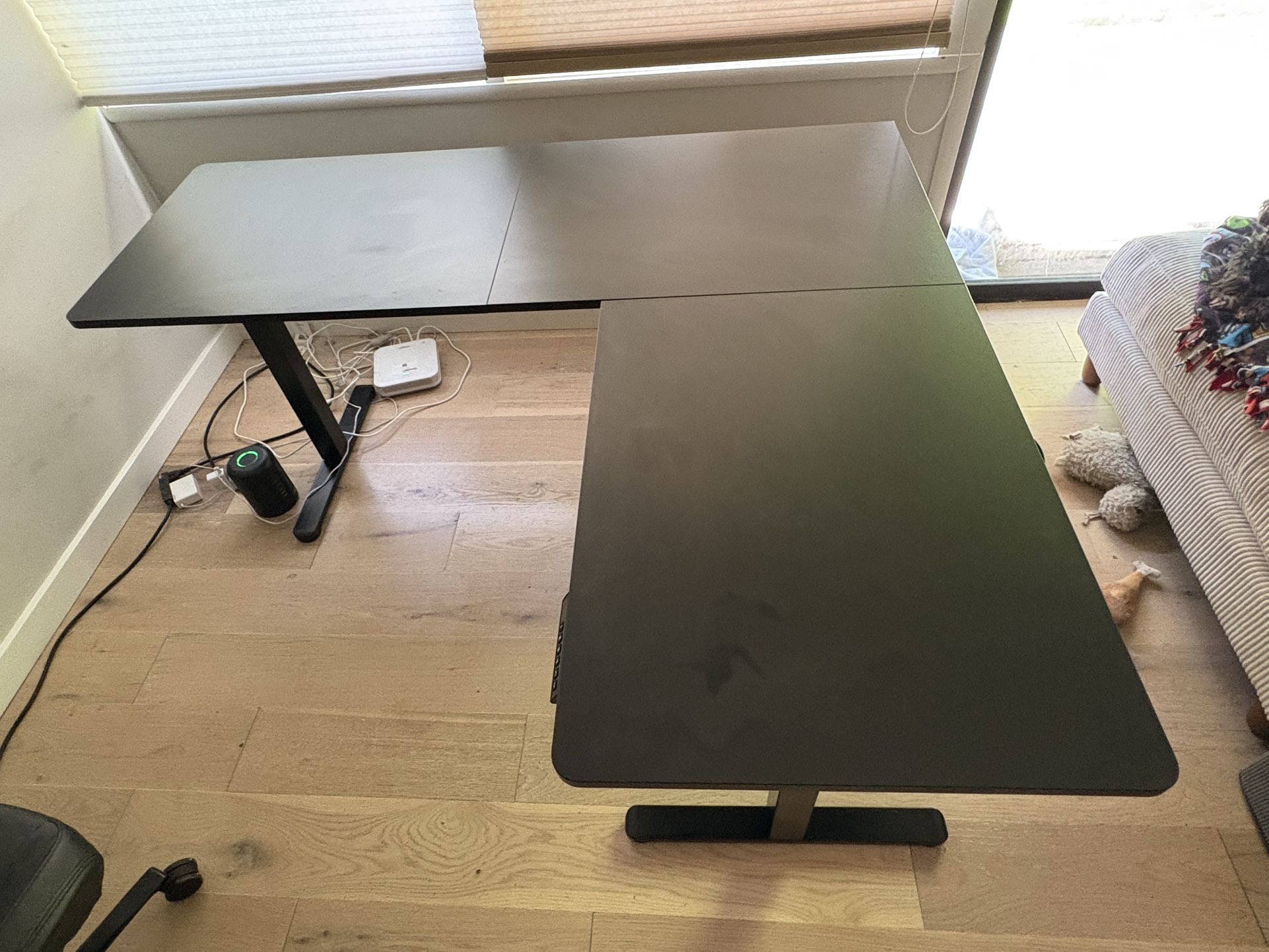L-Shaped Standing Desk Black Top