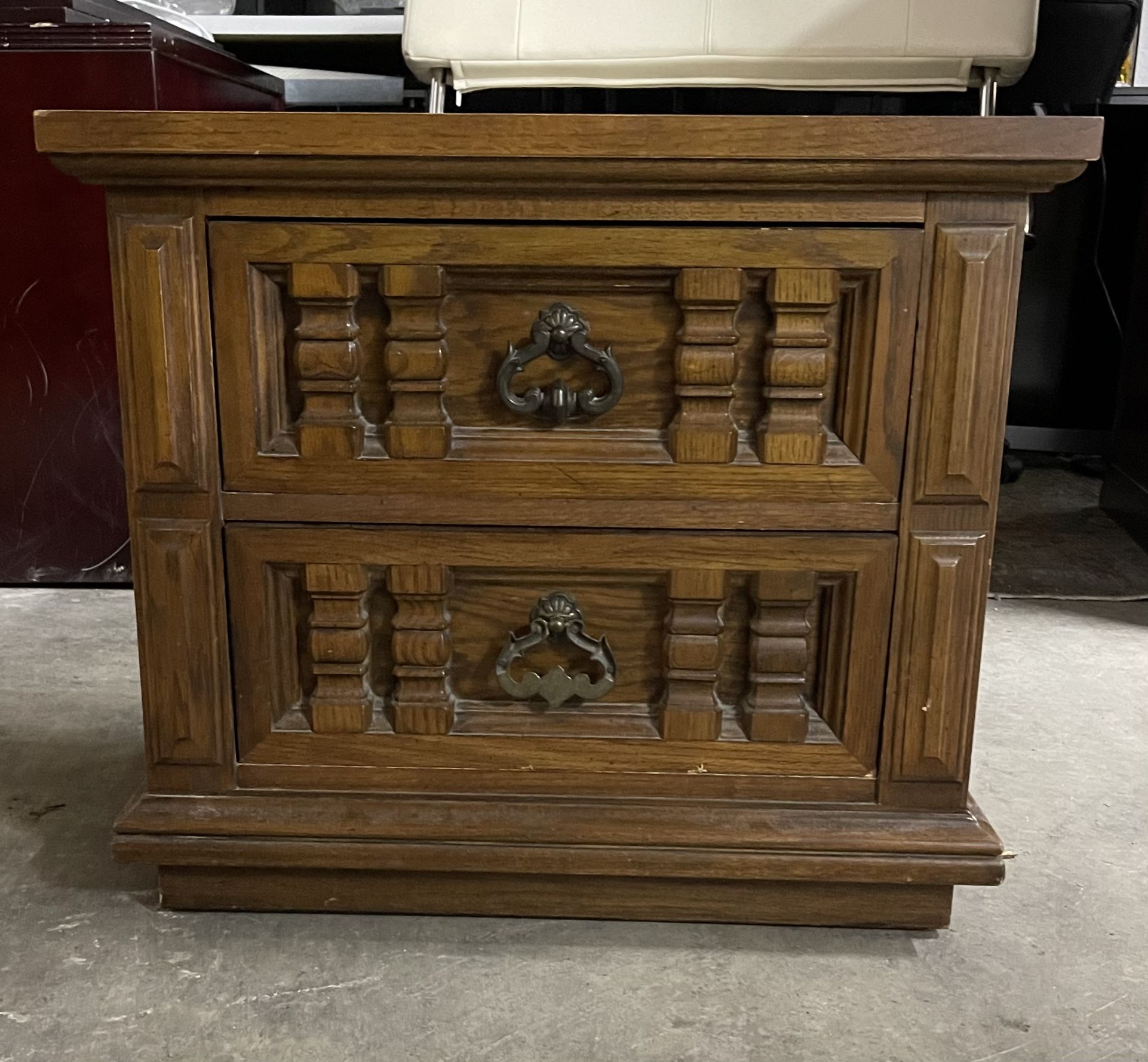 Vintage Nightstand Cabinet Storage