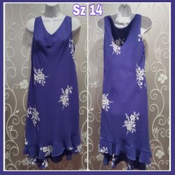 WOMENS SHEER FLORAL DRESS SIZE 14
