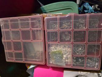 Fully Loaded Hardware Organizer Box Lot - Screws, Nuts, Washers & Clips