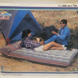 Vintage Intex The Sport Set 82" x 56" Camping Mat Mattress (Queen size) Waterproof Fabric Top - New