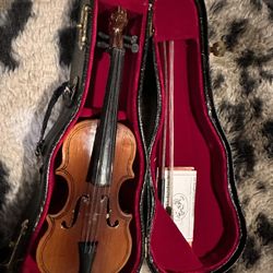 Authentic Models Miniature 7" Violin w/ Red Velvet Case EXCELLENT