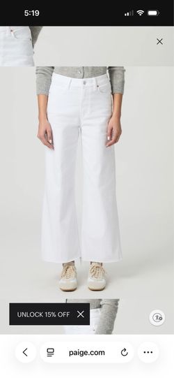 Paige Anissa Wide Leg Jeans (White)